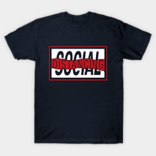 Social Distancing Red Wave Design T-Shirt